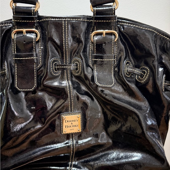 Dooney & Bourke Black Glossy Tote Bag - Picture 2 of 11
